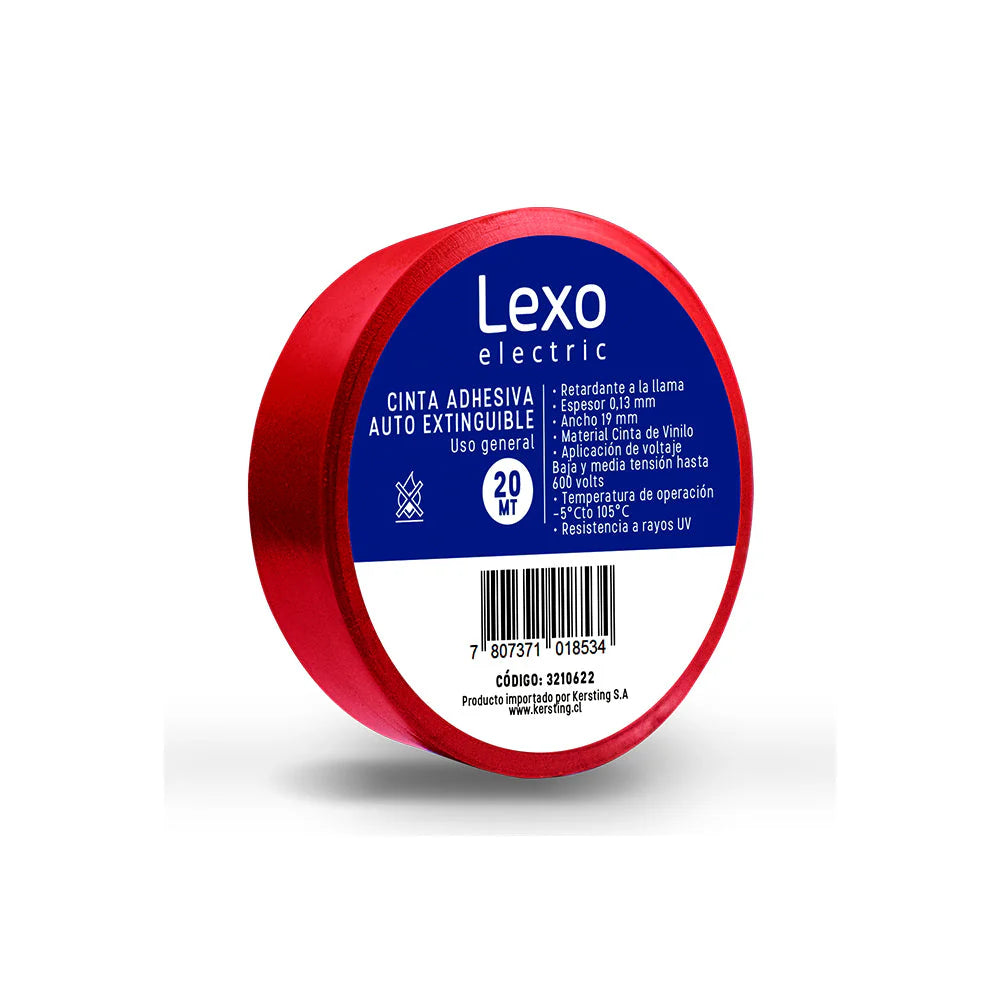 CINTA AISLANTE VINILICO 19MM 20 METROS ROJA