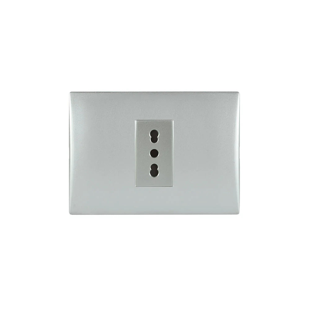 TOMA CORRIENTE SIMPLE ANDES 10/16A 250V SILVER ARMADO